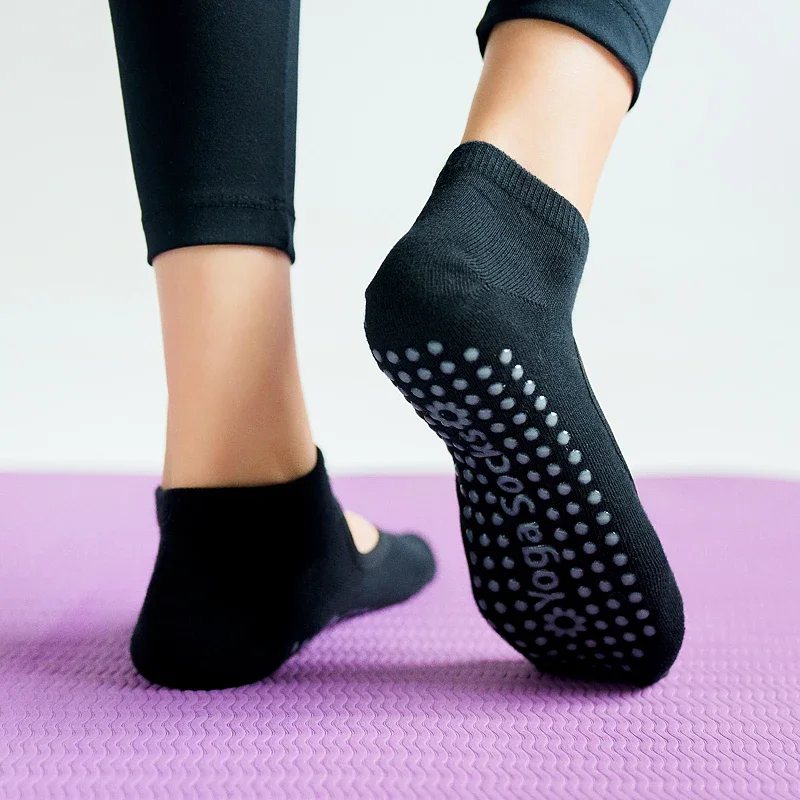 Breathable Women Pilates Socks Anti-Slip Backless Yoga Socks Ankle Ladies Ballet Dance Sports for Gym Fitness High Quality