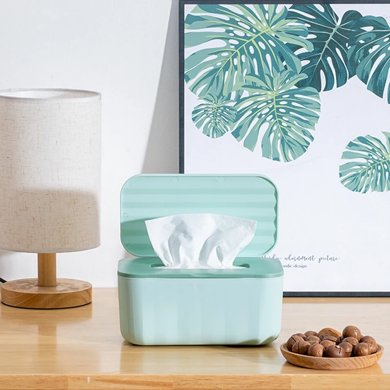 Home Kitchen Tissue Paper Dispenser Storage Organizer Tissue Box with Cover Square Wet Wipes Case Napkins Toilet Paper Container 4