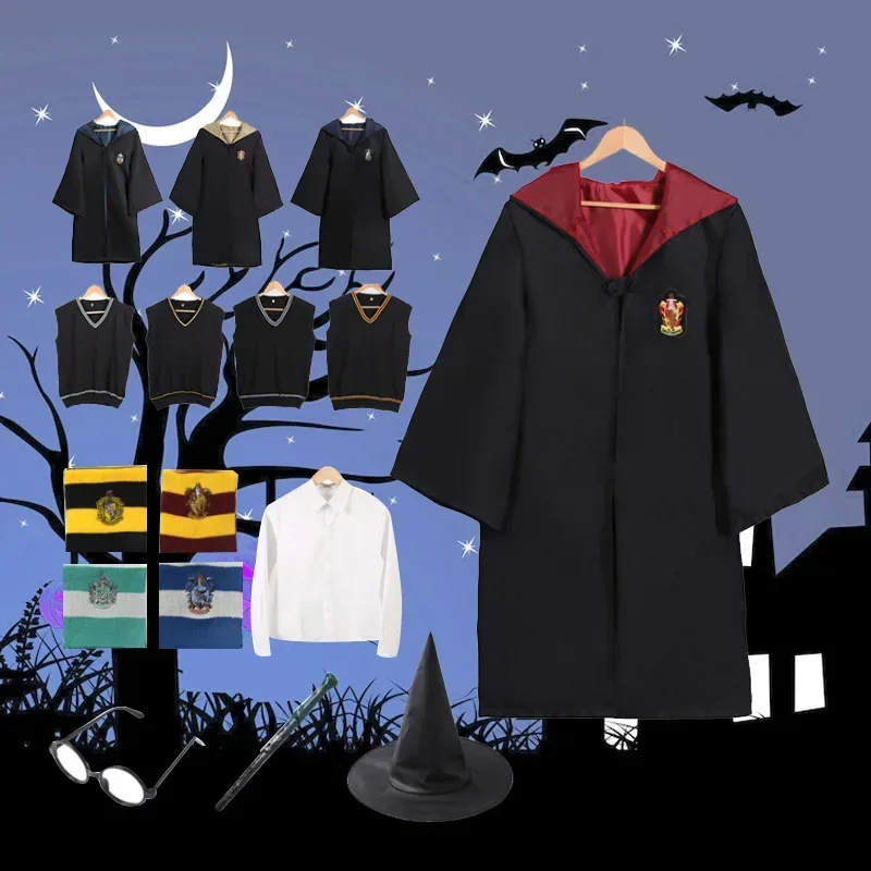 Costume Da Malfoy Cosplay Per Bambini Slytherin Halloween Magic School Uniform Hermione Robe Potter Cape Gonna Suit Christmas Party