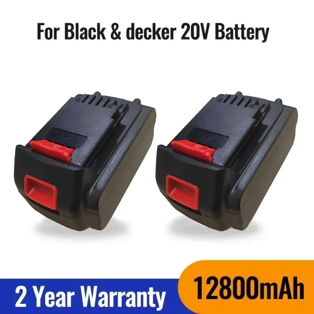 

Power Tool Battery 2023NEW High-quality Original 20V 12800mAh Li-ion Rechargeable Battery for BLACK & DECKER LB20 LBX20 LBXR20