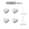 4 Pcs Grey Heart