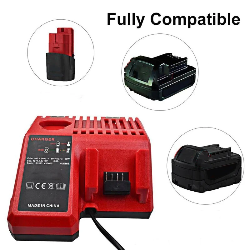 Rápida Substituição Carregador para Milwaukee Bateria m & 12 m & 18 m. 1218 12v 144 v 18v M12-18c N12 - Image 4