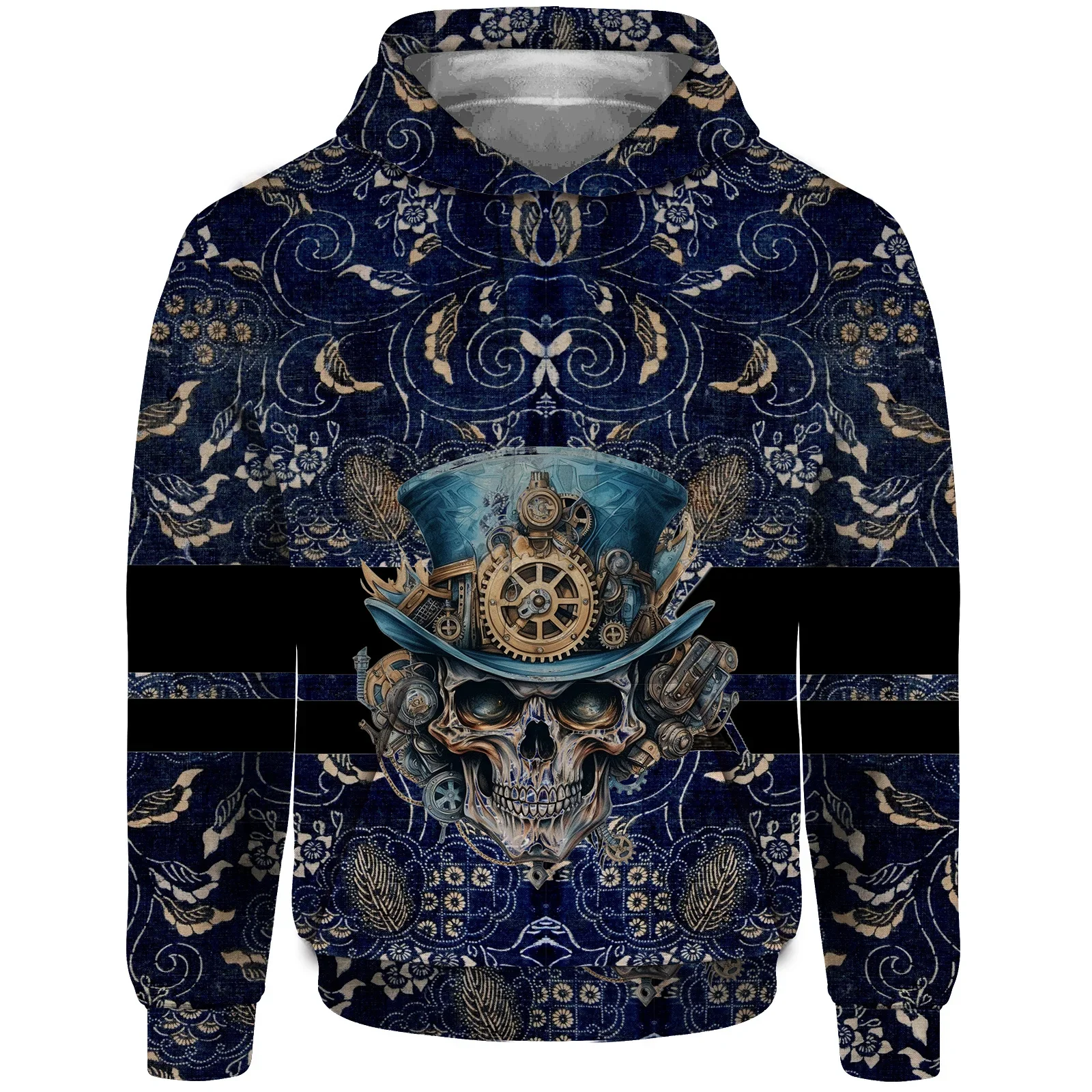 thumbnail image 1 of Sudadera con capucha de otoño para hombre, sudadera con capucha con estampado de calavera, sudaderas para hombre, sudadera con capucha informal holgada a la moda, jersey gótico, 1 of 5