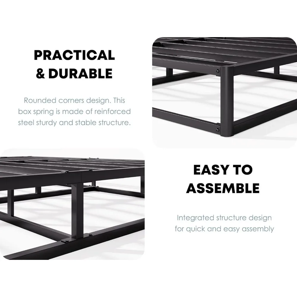 Queen 5 Inch Low Profile Heavy Duty Metal Frame Bed Frames for Queen Size Beds, Quiet Noise-Free, 3000lbs Capacity, Bed Frame 5