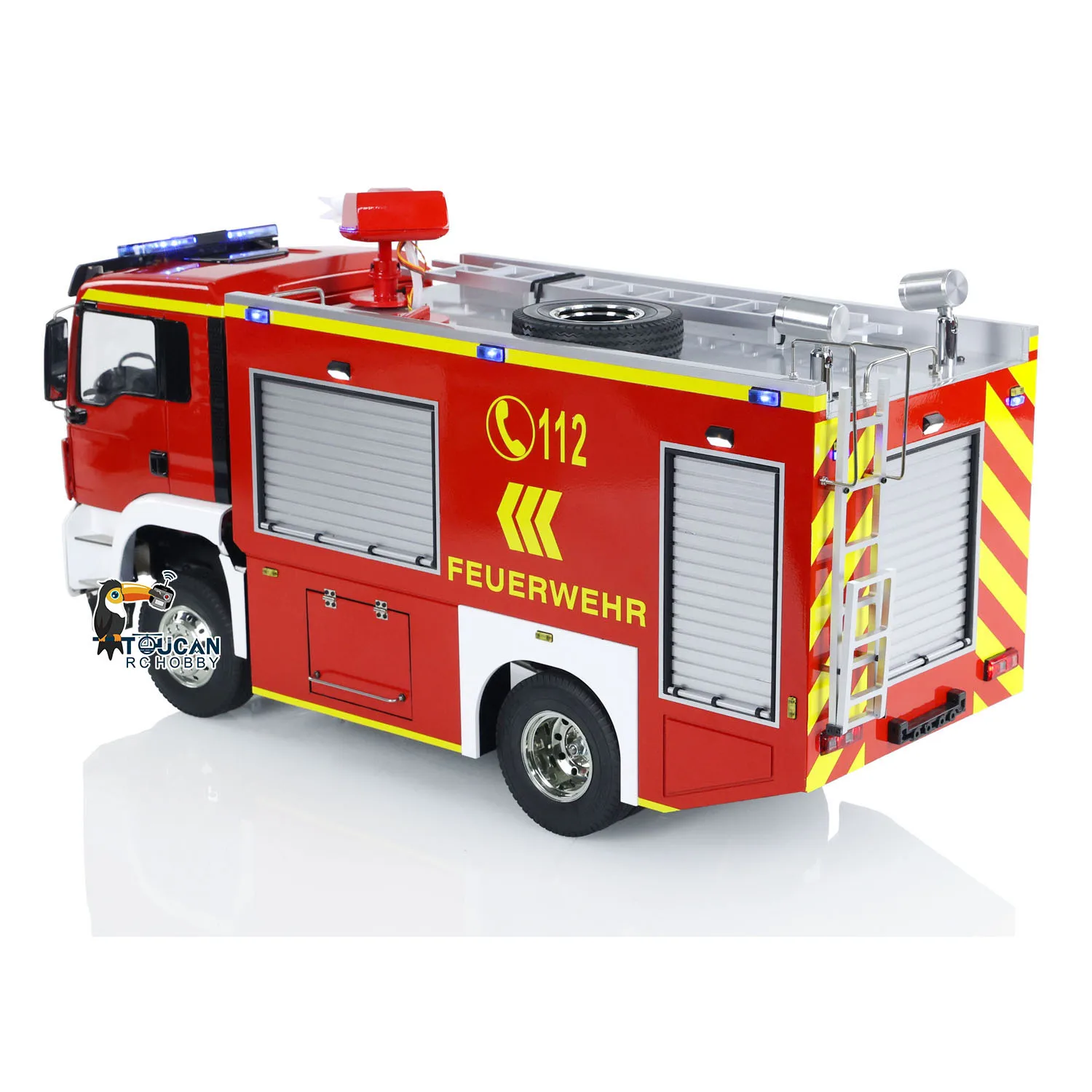 Toys 1:14 4x2 RC Fire Fighting Truck 2-speed Transmission Remote Control Fire Vehicles Light Sound Painted Finished Cars TH24238 5