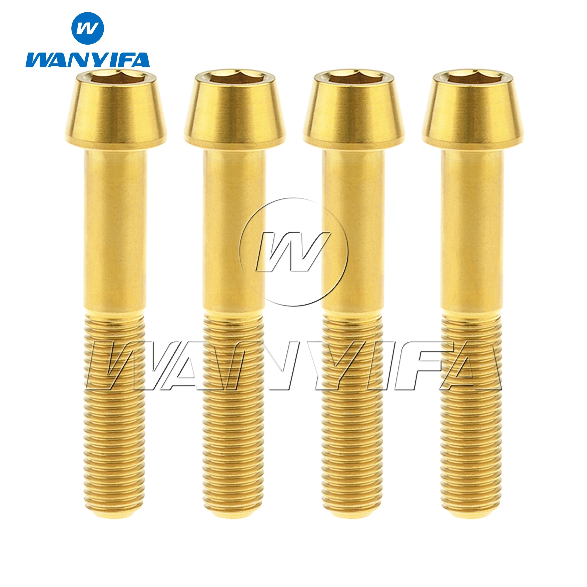 Taper Head Titanium Bolts for Ducati Front Brake Caliper Motor Bike Bolt Golden/Rainbow/Titanium M10 x 60 M10 x 55mm 1.25 4pcs Titanium Bolts