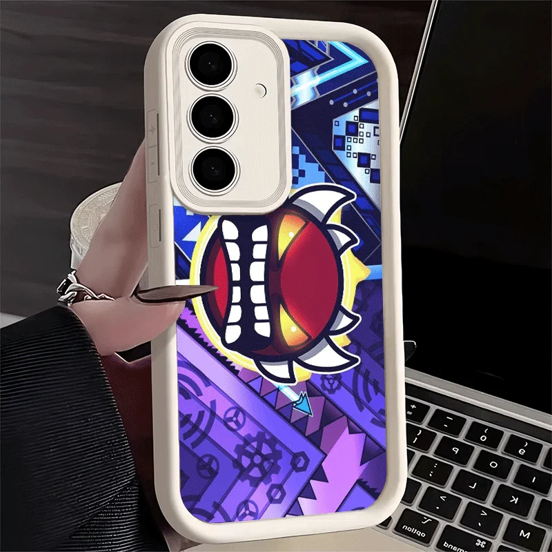 Colorful Geometry Dash Game Design Soft Phone Case