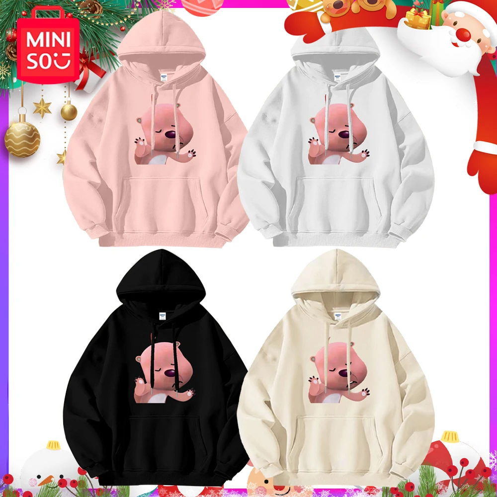 

Miniso We Bare Bears Teenager Anime Sweater Men and Women Sports Hoodie Autumn Winter Plus Velvet Tops Christmas Birthday Gift