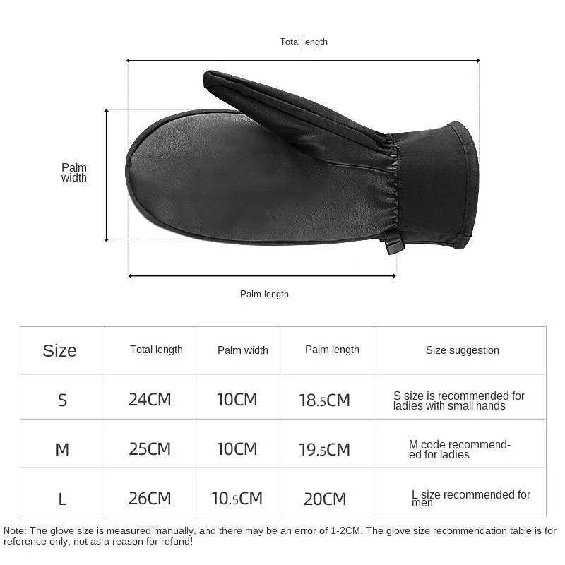 Men/Women Ski Gloves Mitten Waterproof Touchscreen Snowboard Gloves Winter Warm Fleece Snowmobile Motorcycle Gloves 5