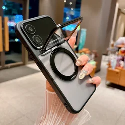 Shockproof Magnetic Clear Case with Foldable Holder and Camera Protector - Anti - Drop Design - Xiaomi 17 pro (Black)