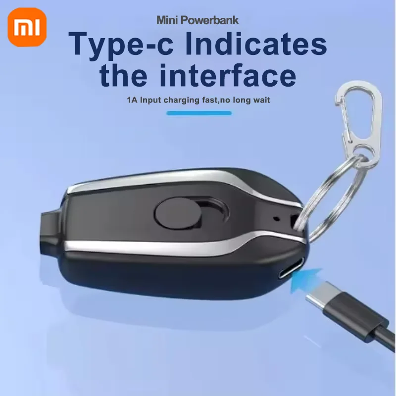 Xiaomi 1500mAH Mini Keychain Power Bank Emergency supply Portable Charger Compatibility For IPhone Samsung Small Size portable battery charger