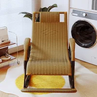 Rattan Rocking Chair Recliner Chair Adult Rocking Recliner Chair Balcony Home Leisure Rattan Elderly Lounge Chair Floor Chair 4