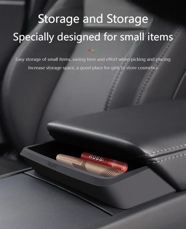 Für Tesla Model Y Juniper Mittelkonsole Armlehnen-Aufbewahrungsbox Model 3 Highland Brillenhalter Armlehnen-Ablage Silikon-Zubehör – Detail 3