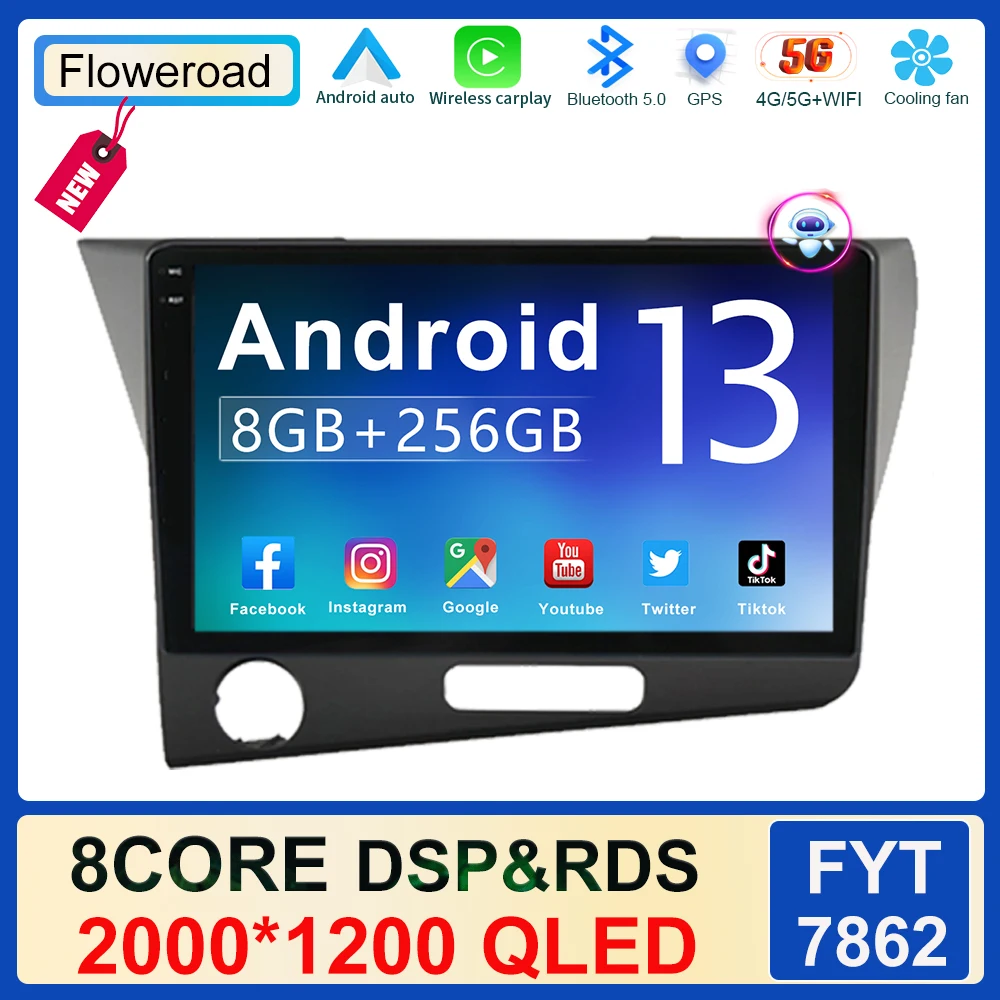 

2K экран для HONDA CRZ CR-Z 2010-2017, левый руль, мультимедийный видеоплеер, навигация, стерео, Carplay, автомобильное радио 8 + 128G GPS