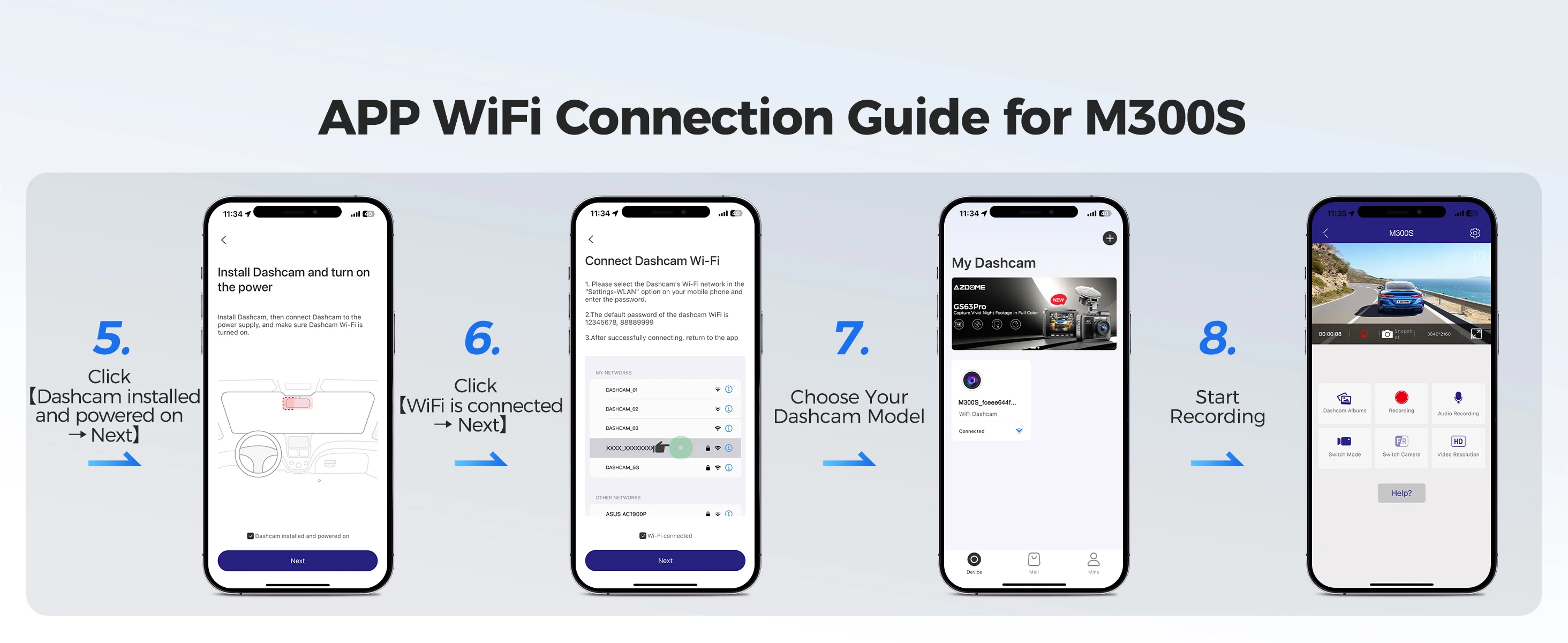 كاميرا داش كام AZDOME M300S 4K بتصميم أنيق ومدمج