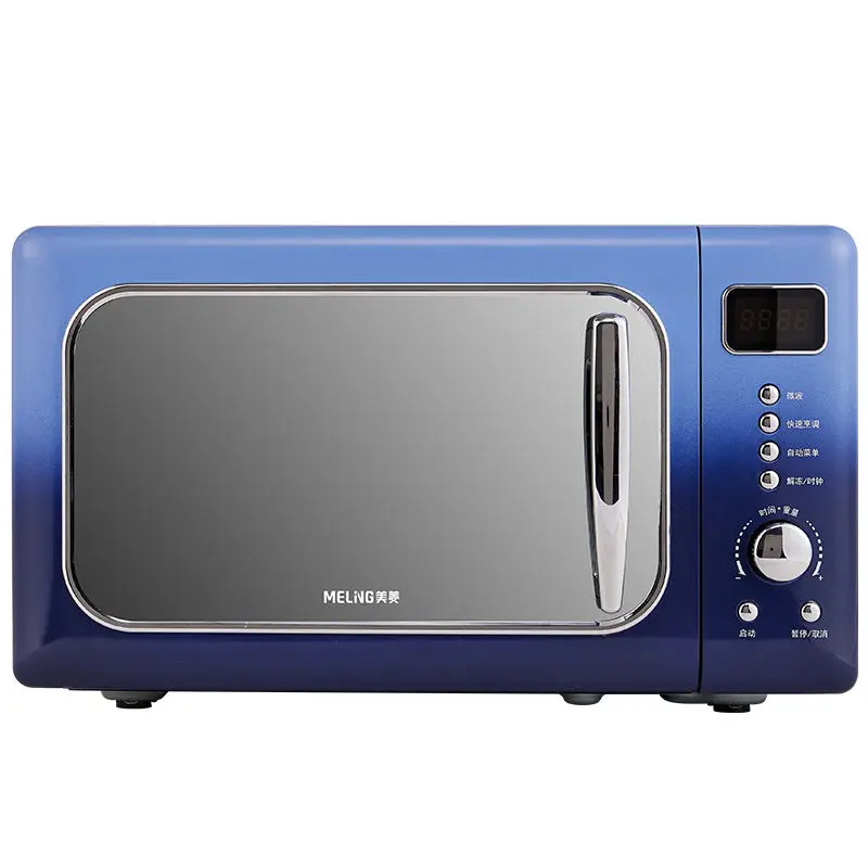 20L Retro Blue Cat Cute Microwave Ovens Glass Turntable 5gears
