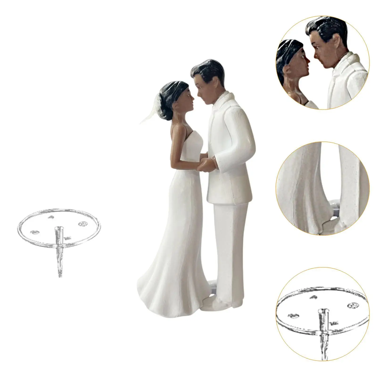 Wedding Cake Topper Accessory DIY Micro Landscape Modern Keepsake Simulated Bride Groom Figurine Decoration for Bridal Showers