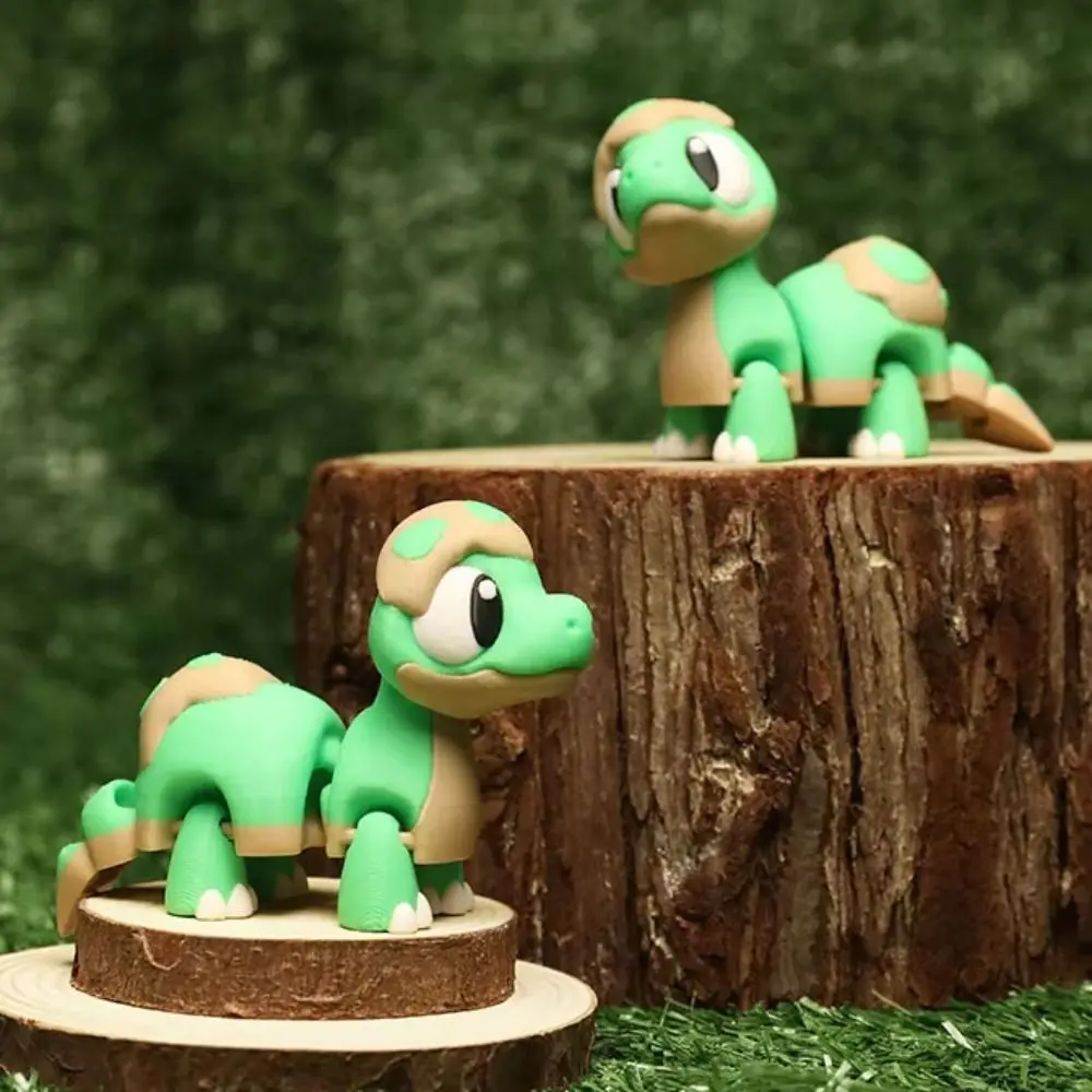 Swinging Simulation Dinosaur Model Green Dinosaur Collection Little Dragon Animals Ornaments Craft Decor Joint Movable