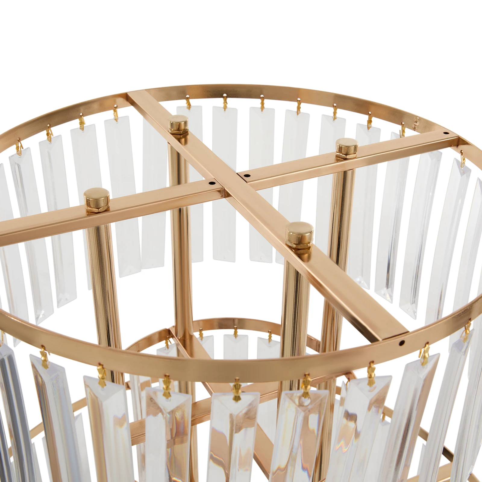 5-stufiger, 2-teiliger Kristall-Blumenständer mit quadratischer/runder Basis für Hochzeit, Geburtstagsfeier, Feierlichkeiten, Heimdekoration, Gold/Silber – Detail 26
