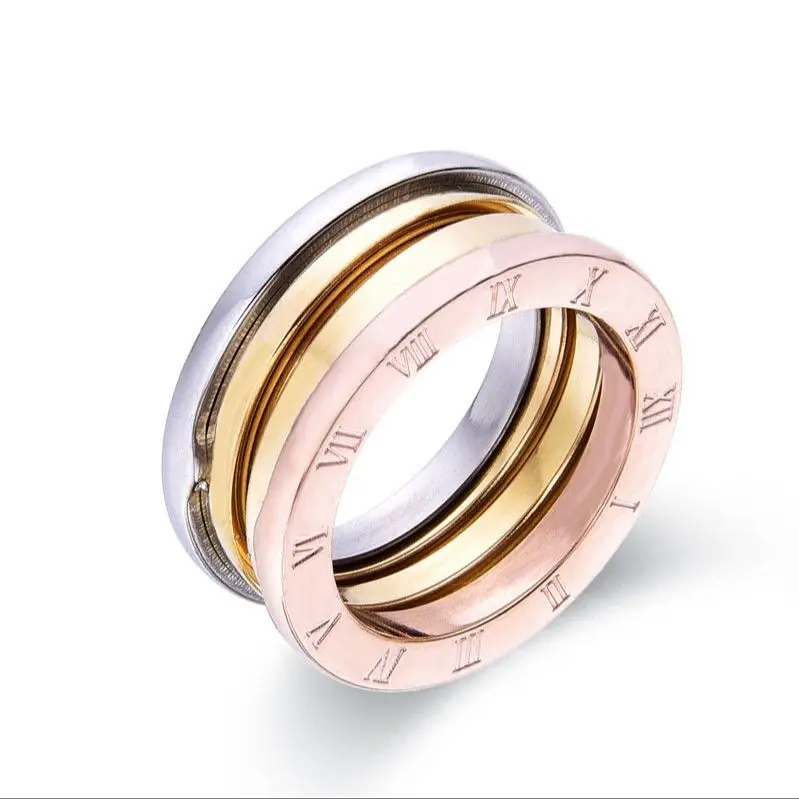 FYSARA-anillo de acero inoxidable con números romanos para mujer, sortija con números romanos, colores variados, geométrico, fiesta de la amistad, regalo de la suerte