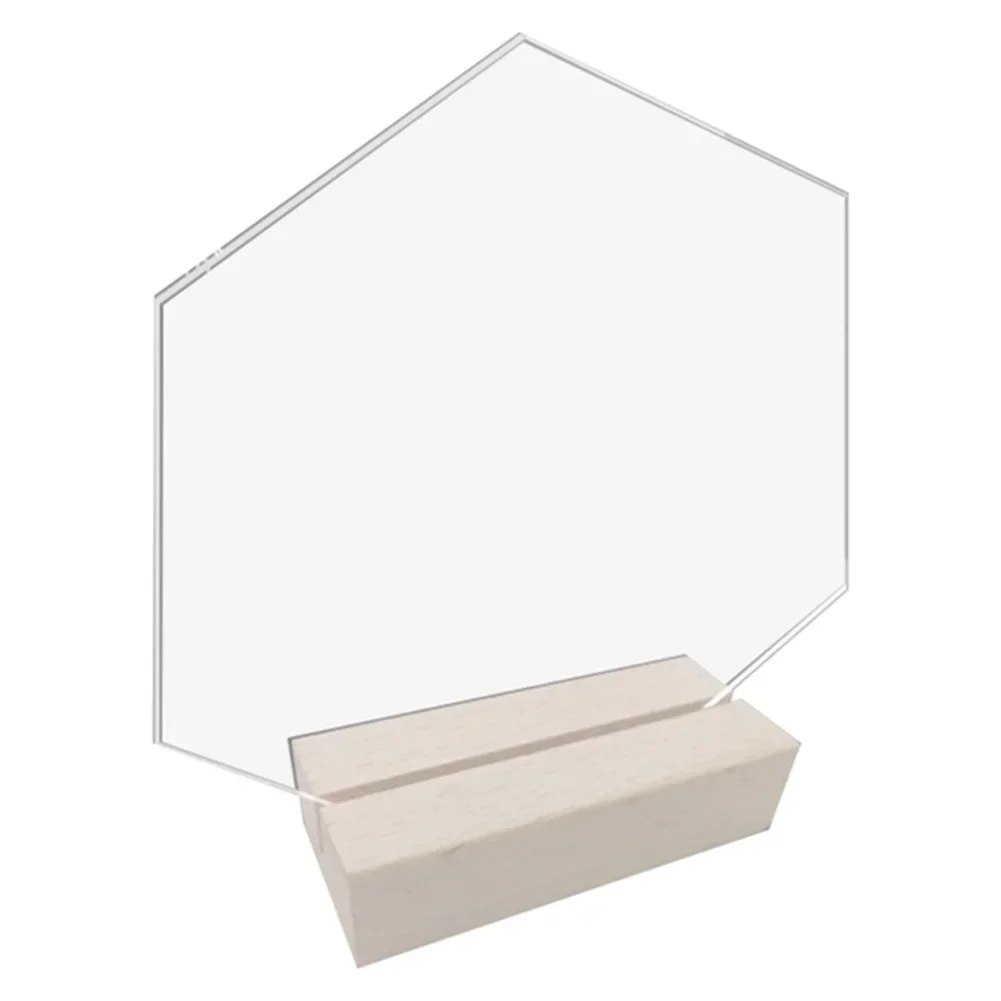 Elegant Clear Acrylic Wedding Table Number Sign with Wooden Stand