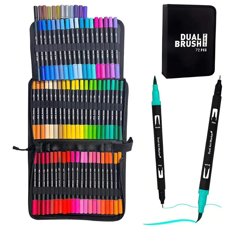 Dual Tip Marker Pens 72 Colors Art Set