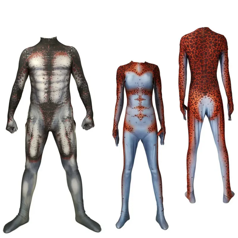 

Костюм для косплея хищника для взрослых и детей, комбинезон с 3D принтом из фильма для мужчин и женщин, костюм на Хэллоуин, зентай