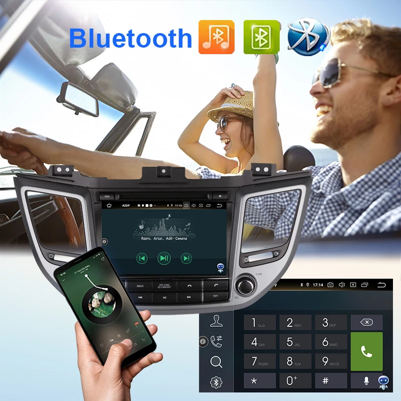 Android Car Radio For Hyundai Tucson IX35 2015 2016 2017 2018- RHD 8 Inch Touch Screen Auto Player Wireless CarPlay GPS Navig