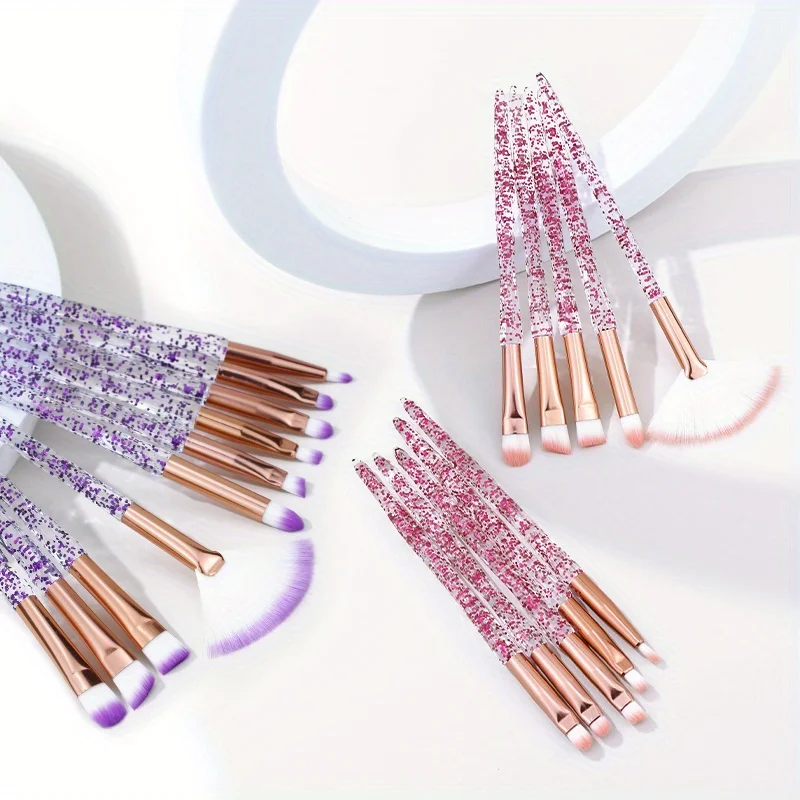 Description Picture 4 of item10PCS/set Crystal Spiral Makeup Brush Handle Makeup Brush Blush Brush Makeup Brush Set