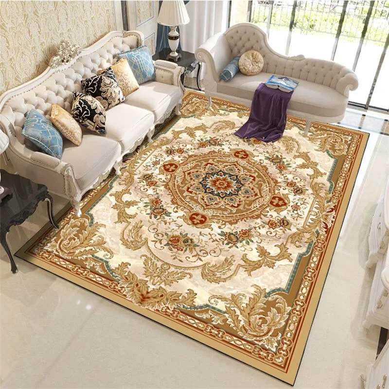 Retro Persia European Style Carpet Living Room Sofa Bedroom Bedside Study Entrance Door Mat Non-slip Luxury Home Decoration Rug