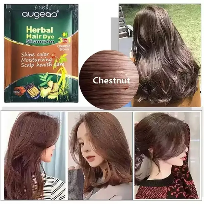 Pure Natural Herbal Hair Dye Shampoo 5 Minutes Change Hairs Color Non-irritating Repair Gray White Fashion Hair Care Women Men