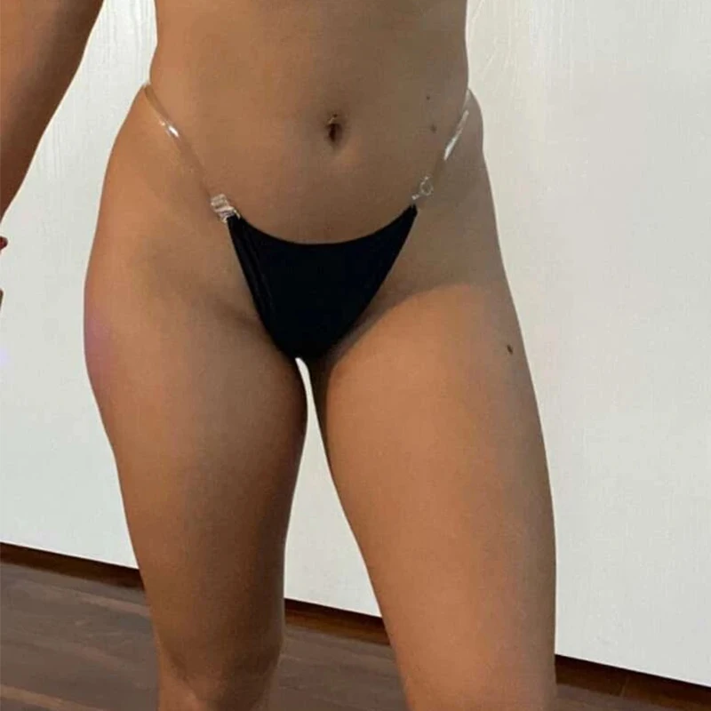 Sexy kalhotky pro ženy silon průhledný transparentní řemen stříhat řemínek tanga invisibleunderwear ženské t-back paní bikiny slipy