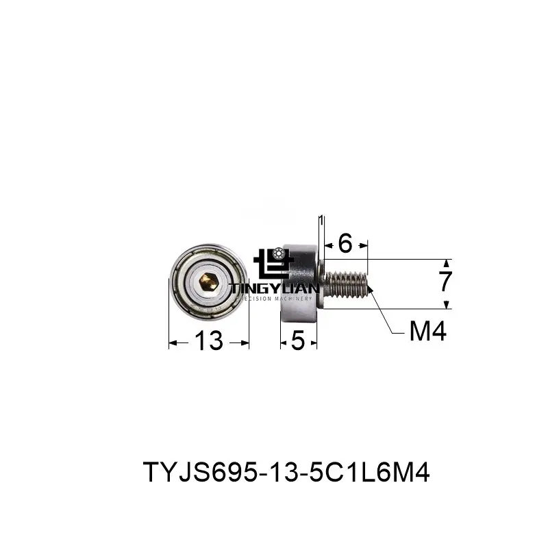 

OD13 Stainless Steel Hex Hexagon Socket Cap Head Shoulder Roller Bearing Screw Allen Bolt M4 M6external Thread Guide Pulley695