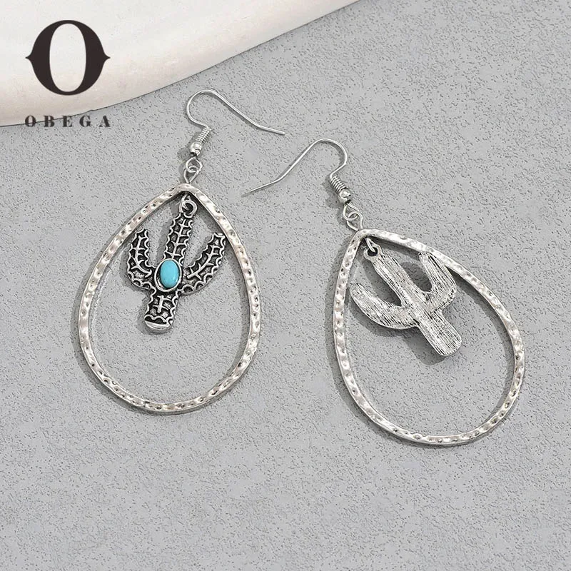 Женские серьги-подвески с натуральным камнем, в форме капли