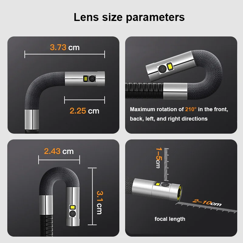 6-inch screen 3.9/6.5mm single/dual lens 2-way 360° handheld HD 1080P industrial auto repair waterproof pipe detection endoscope 3
