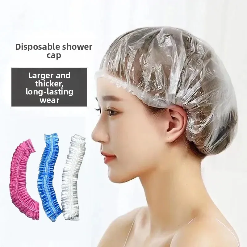 50/100 قطعة قبعة حمام لمرة واحدة مقاوم للماء حمام سميكة مكافحة الدخان قناع الشعر المنزلي غطاء زيت الشعر التدفئة صبغ غطاء للشعر