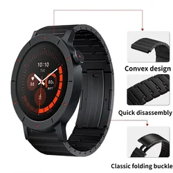 Premium 22mm Titanium Quick Release Watch Strap Bracelet - Amazfit Active Max (Black)
