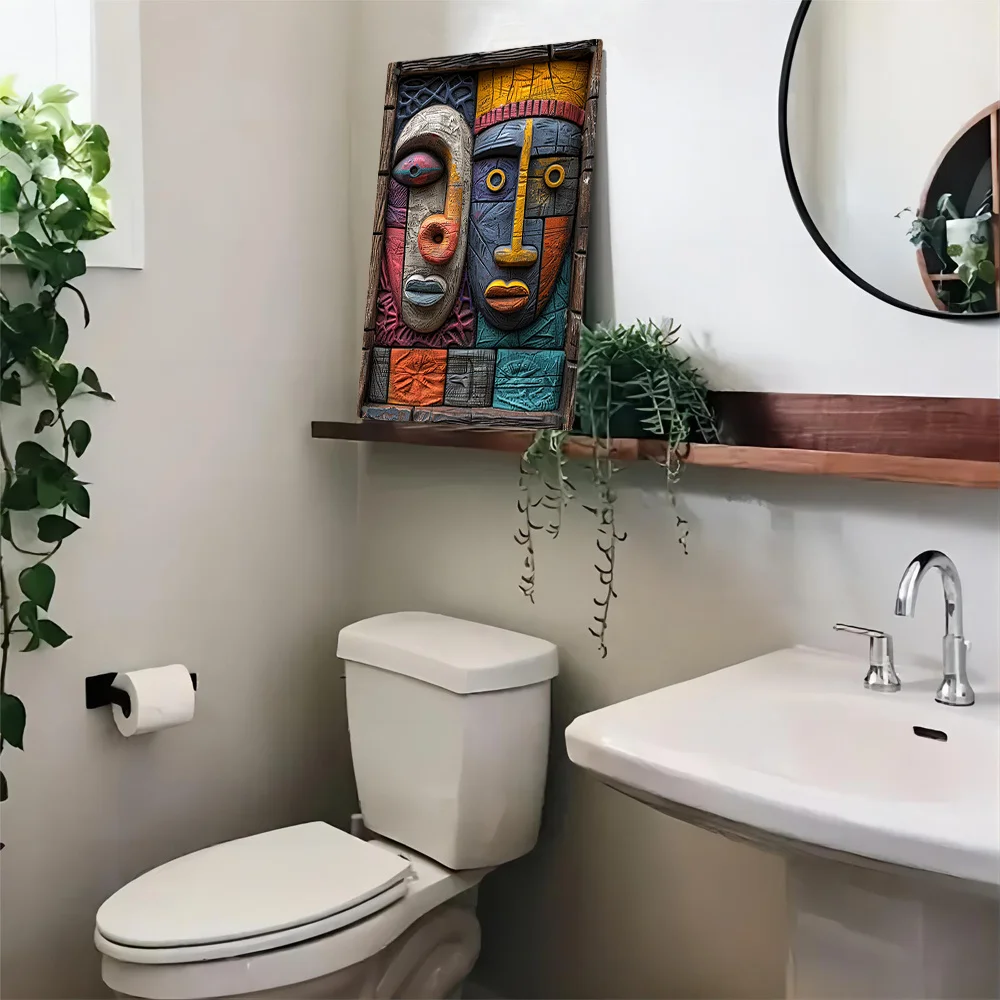 لوحة جدارية معدنية أفريقية من الألومنيوم ثلاثية ال...