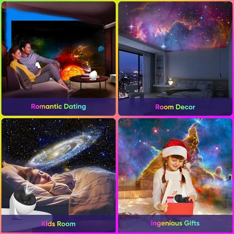 Galaxy Projector, 13 in 1 Star Projector Galaxy Light,, LED Space Galaxy,Ceiling Night Light Milky Way Mood Lighting with Timer