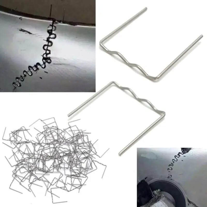

Stapler Flat Staples Staples Torch 0.6mm 100pcs Hot Stainless Steel Weld Bumper Flat For Car Auto Pre-Cut RS16