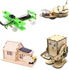 Students DIY Wind Vane Model Kit Wooden Kids Children Science Direction Speed Experiment Technology School Educational Toys 1
