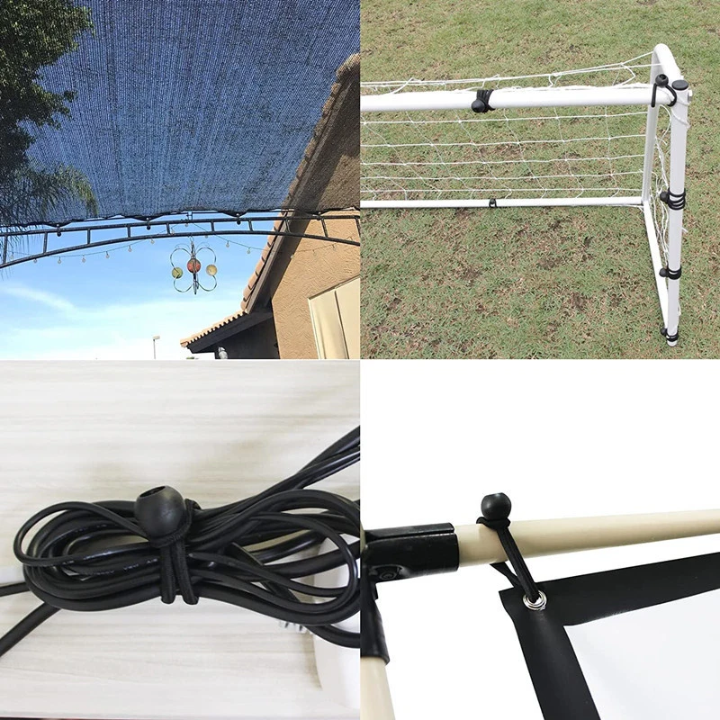 10 stücke Bungee Ball Planen Leinwand Plane Fahnenmast Krawatten Schnur Enden elastische Seil Spitze feste Boots stange Camping Zelt Zubehör – Detail 8