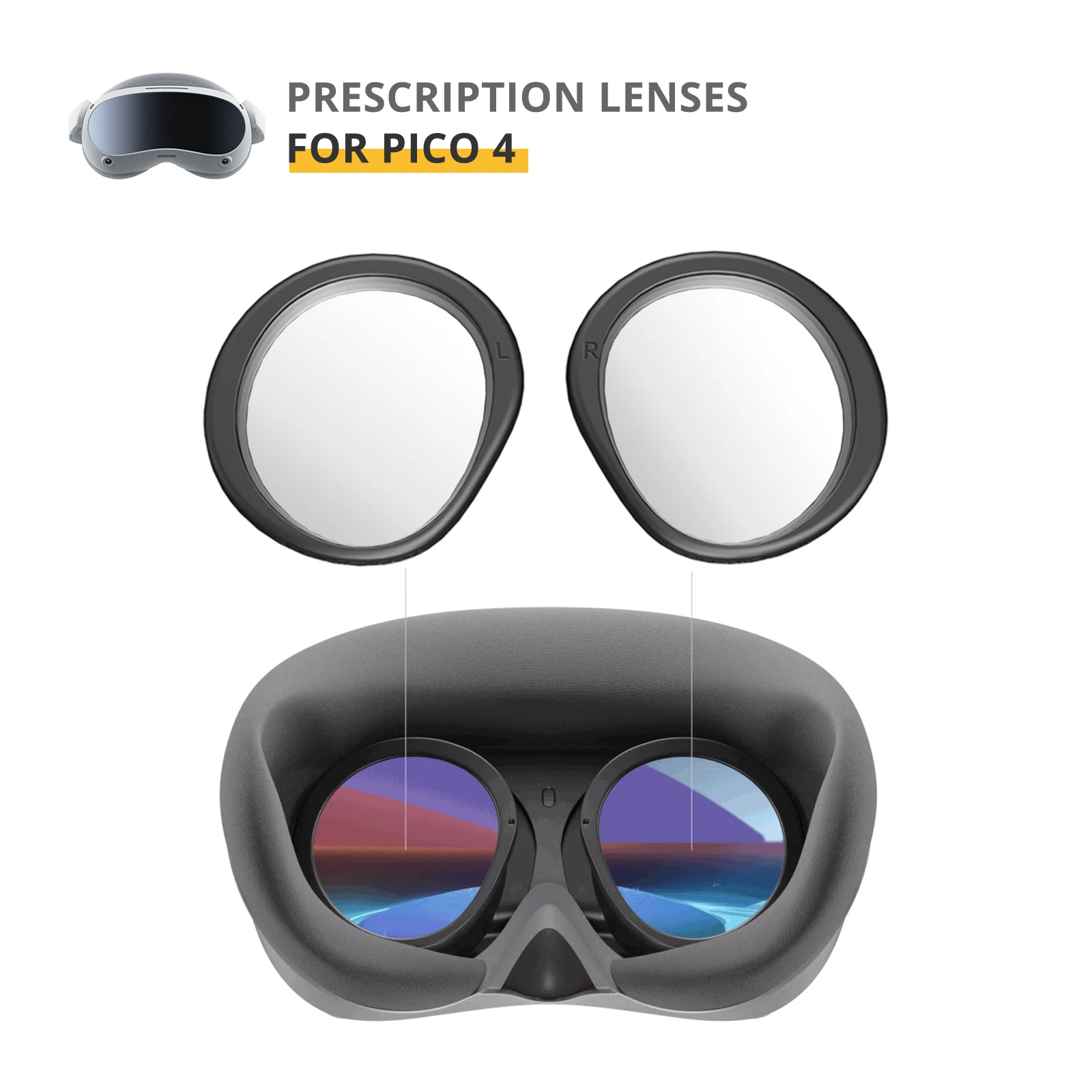 Myopia Lens for PICO 4 Prescription Lenses Anti Blue Anti-glare Filter VR Eyeglass Customized Magnetic Lens Frame Lens Protector