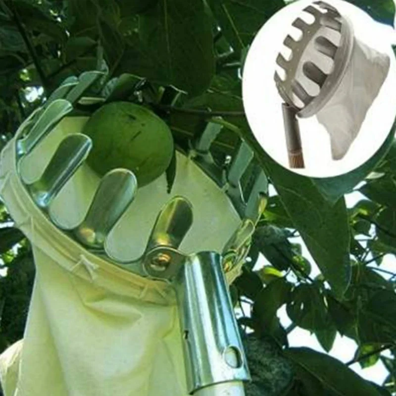 

Fruit Picker Gardening Apple Peach High Tree Picking Tools Greenhouse Fruits Collection Picking Catcher Device without Handle