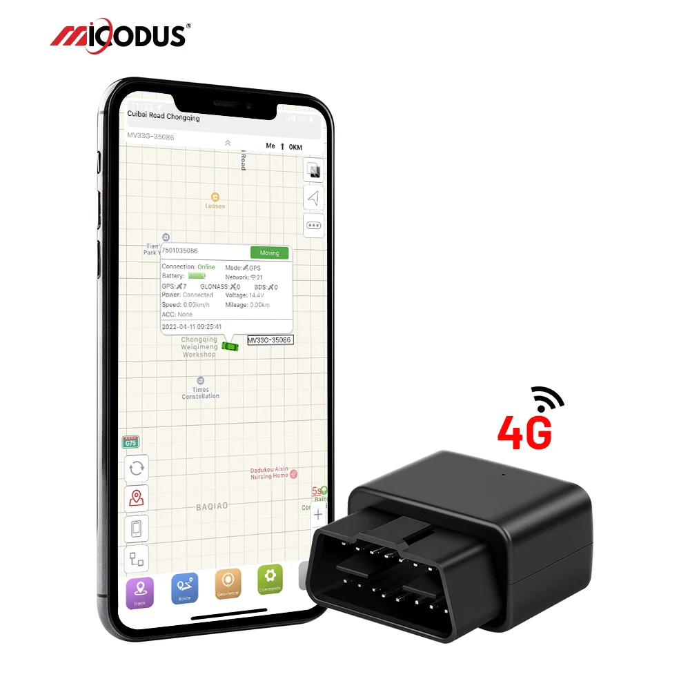 MiCODUS Mini OBD GPS Tracker 4G MV33G 940V Voice Monitor Car Tracking