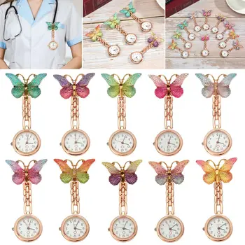 Medical Nurse Pocket Watch Women Dress Watches Pendant Hanging Quartz Clock Butterfly Shape Gift tanie i dobre opinie CN (pochodzenie) Samoczynny naciąg Unisex Kieszonkowy zegarki kieszonkowe