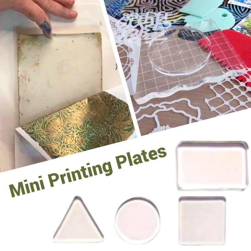 Small Size Resin Soft Gelli Plates Assortment for Monoprint Gel Arts Printmaking on Paper Stamp Fast Free Shipping