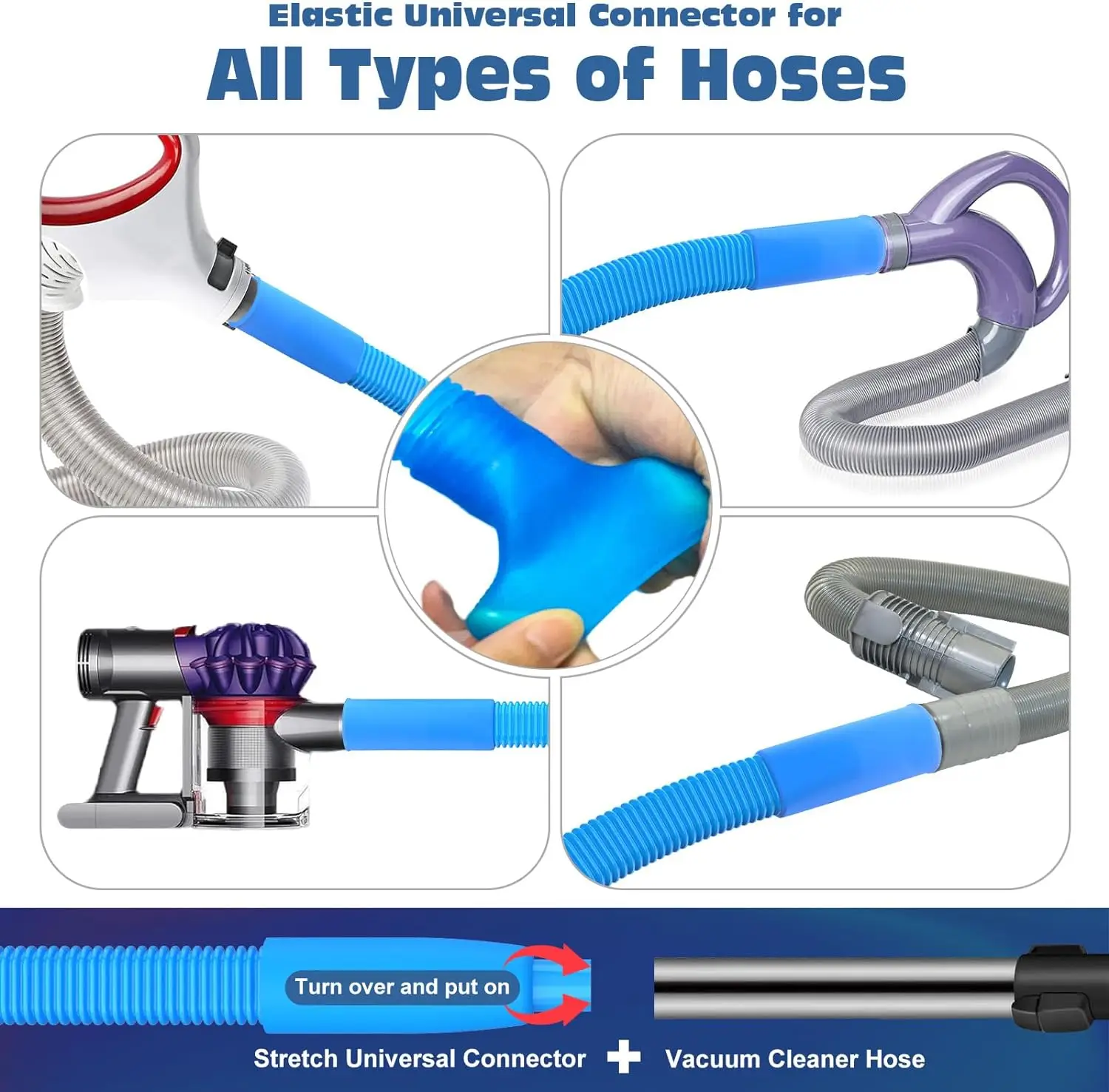 Dryer Vent Cleaner Kit Dryer Lint Vacuum Attachment with Stretch Universal Connector Tool Vacuum Hose Lint Remover 80cm/31.5 In
