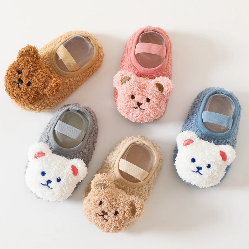 

Baby Anti-slip Socks Newborn Warm Crib Floor Shoes with Rubber Sole for Children Boy Toddler Foot Girl Infant Cute Kids Slippers