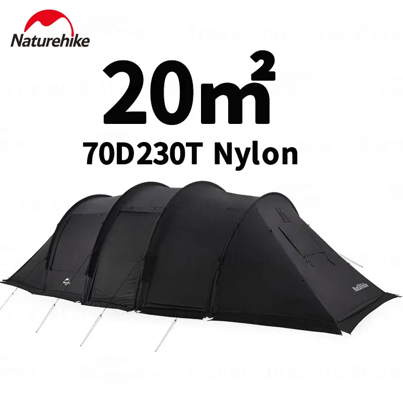 Naturehike Outdoor Tenda A Tunnel A Quattro Poli 4 Stagioni Tenda Da Campeggio Impermeabile Due Camere Tenda Turistica Glamping 4-6 Persone Gonna Da N